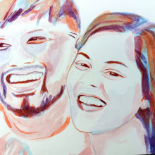 Portrait of a couple . Watercolor Painting, Portrait Drawing, and Naturalistic Illustration project by Anne Schwarz - 11.02.2022