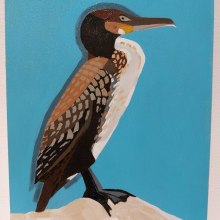 My project for course: Stylized Acrylic Painting: Explore Color and Shape,cormorant. Un proyecto de Pintura y Pintura acrílica de jakeman-homecare - 10.10.2022