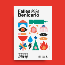 Fallas Benicarló 2023 - Campaña gráfica. Un projet de Design graphique de Pistacho Studio - 05.09.2022
