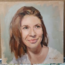 My project for course: Portrait Painting with Oil: Explore Light and Shade. Un proyecto de Bellas Artes, Pintura, Ilustración de retrato y Pintura al óleo de magdalena.jowsa - 18.11.2022