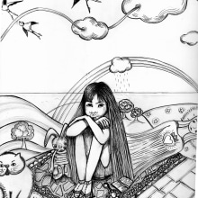 Mi proyecto del curso: Ilustración del poema "Miedo" de Gabriela Mistral. Un proyecto de Dibujo, Dibujo artístico e Ilustración con tinta de Liliana Quintero - 21.11.2022