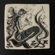 My project for course: Ceramic Illustration with Scratch Art. Illustration, Arts, Crafts, Fine Arts, Drawing, Ceramics, and Engraving project by Alexandra Griffiths - 11.11.2022