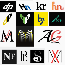 Logos con letras. Design gráfico, Tipografia, e Design de logotipo projeto de emilio_juan - 23.11.2022