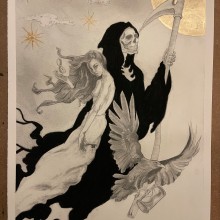 My final project. Titled : Death and the Maiden . Traditional illustration, Fine Arts, Pencil Drawing, Drawing, Artistic Drawing, and Figure Drawing project by Marios Rotsa - 11.20.2022