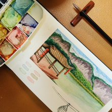 Mi proyecto del curso: Cuaderno de viaje en acuarela. Un proyecto de Ilustración tradicional, Pintura a la acuarela, Ilustración arquitectónica y Sketchbook de Joselyn Yanine Tabilo Maluenda - 21.11.2022