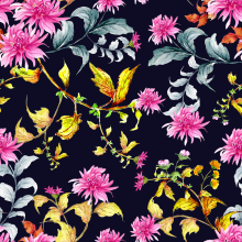 Proyecto "Crisantemo II". Curso Creación de estampados en acuarela. Lola San Román. Un proyecto de Ilustración textil de Loli Crespo - 30.11.2022