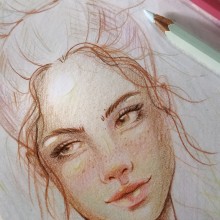 Meu projeto do curso: Desenho de retratos vibrantes com lápis de cor. Desenho, Desenho de retrato, Sketchbook, e Desenho com lápis de cor projeto de Yasmin Lima - 06.12.2022