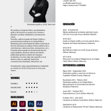 Currículum. Design, UX / UI, Design gráfico, Arquitetura da informação, Design interativo, e Web Design projeto de Eugenia Valls Alfaro - 07.12.2022
