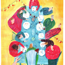 Christmas 2022. Ilustração tradicional, Design de personagens, Artes plásticas, Pintura, Criatividade, Desenho e Ilustração infantil projeto de Nadja Bieri - 14.12.2022
