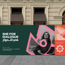 She For Dialogue. Design, Br, ing, Identit, T, pograph, Pattern Design, and Logo Design project by Kinda Ghannoum - 12.16.2022