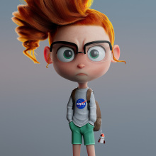 RED HAIR GIRL. Un proyecto de Animación 3D, Modelado 3D, Diseño de personajes 3D y Diseño 3D de Simón Betancur Baghino - 20.03.2021