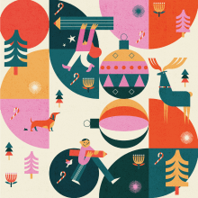 Postal navideña - A little too much os desea una feliz navidad :)!. Un proyecto de Diseño, Ilustración tradicional, Publicidad y Motion Graphics de A little too much Studio - 23.12.2022