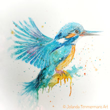 Ijsvogel. Un proyecto de Pintura a la acuarela de Timmermans Jolanda - 01.01.2023