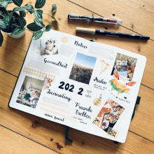 My project for course: Creative Bullet Journaling for Productivity. Illustration, Arts, Crafts, Lettering, DIY, H, Lettering, Management, and Productivit project by kaddi_h - 01.04.2023