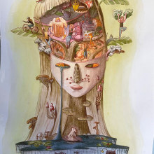 My project for course: Surreal Illustration with Watercolor and Ink. Traditional illustration, Fine Arts, Painting, Drawing, and Watercolor Painting project by Sophie Ullmann - 01.06.2023