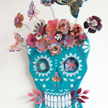 My project for course: Blue Sugar Skull. Design de personagens, Artesanato, e Escultura projeto de juliagertz - 02.01.2023