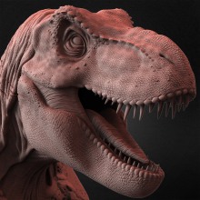 T-Rex Universal Pictures sculpted by Yacine BRINIS. Un proyecto de 3D, Modelado 3D y Diseño de personajes 3D de Yacine BRINIS - 13.01.2023