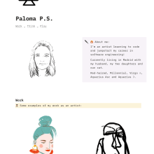 Paloma's Profile Page on Notion. Web Development, and Digital Product Development project by Paloma Schröder - 01.18.2023