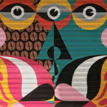 Homes Tone creative duo works: @homes_tone : @drhomes & @rafa_bertone  Para TOMA CAFE Olavide / Mural made in collaboration with Dr Homes For TOMA CAFE Olavide. Design, Ilustração tradicional, e Arte urbana projeto de Rafael Bertone - 12.01.2023