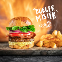 Burger Master - Promo WellDone Pub. Advertising, Photograph, Photograph, Post-production, Product Photograph, Photographic Lighting, Food St, and ling project by Josh Hernandez - 01.24.2023