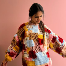 Mi proyecto del curso: Introducción al tejido de punto de prendas oversize. Accessor, Design, Fashion, Fashion Design, Fiber Arts, and Knitting project by Nina Grande - 01.27.2023