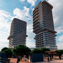 Torres de vivienda y comercio. Design, 3D, Architecture, and Graphic Design project by Alvaro Guizado - 06.27.2022