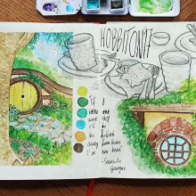 My project for course: Watercolor Travel Journal. Traditional illustration, Watercolor Painting, Architectural Illustration, and Sketchbook project by sarahkneisch - 01.29.2023