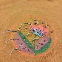 My project for course: Embroidery and Fabric Painting for Beginners. Fashion, Painting, Pattern Design, Embroider, Textile Illustration, DIY, Upc, cling, and Textile Design project by Jei See Tai - 01.29.2023