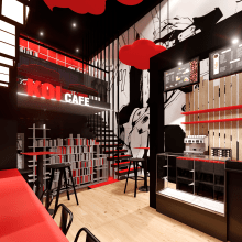 Espacio Comercial - Cafe Tematico. Architecture, Interior Architecture, Interior Design, and Decoration project by Lisa Larrosa - 01.31.2023