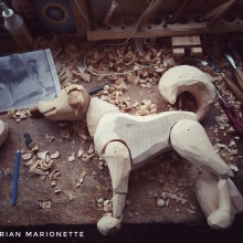 Dog marionette. Artesanato, Artes plásticas, Escultura, Criatividade, To, Art, e Marcenaria projeto de Luděk Burian - 01.02.2023