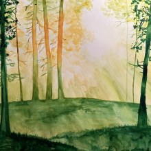 Dreamy Watercolor Landscape. Painting project by amygennarobarrett - 02.06.2023