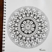 Meu projeto do curso: A arte de desenhar mandalas: crie padrões geométricos. Un proyecto de Dibujo e Ilustración con tinta de Carmem Veruska - 14.02.2023