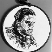 GOT Jon Snow Portrait. Embroider project by Stacey Kyme - 02.18.2023
