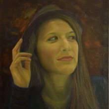 Girl with Hat. Un proyecto de Bellas Artes, Ilustración de retrato y Pintura al óleo de Florian Clemente - 12.08.2022