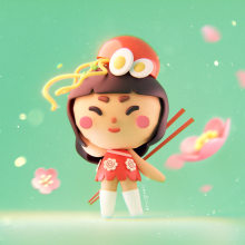 My project for course: Kawaii Character Creation in 3D with Blender. Ilustração tradicional, Design de personagens, Ilustração digital, Modelagem 3D, e Mangá projeto de Kim Ngân Nguyễn - 02.03.2023