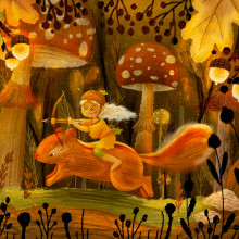 My project for course: Children’s Illustration with Procreate: Paint Magical Scenes: Thumbelina. Traditional illustration, Digital Illustration, Children's Illustration, Digital Painting, and Picturebook project by Robotor - 03.01.2023