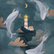 Whales - Illustration for Wacom. Un proyecto de Ilustración tradicional de Raahat Kaduji - 28.02.2020