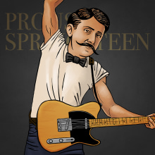 Proust Springsteen. Ilustração tradicional, Colagem, e Humor gráfico projeto de Pepetto - 28.11.2022