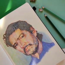 Mi proyecto del curso: Dibujo de retratos llamativos con lápices de colores. Un proyecto de Dibujo, Dibujo de Retrato, Sketchbook y Dibujo con lápices de colores de Karla H. Poblete - 12.03.2023