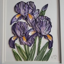 Quilled Iris. Artesanato, e Papercraft projeto de hmcamisfry - 21.03.2023