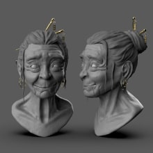 Mon projet du cours : Portrait 3D réaliste avec ZBrush et KeyShot. 3D, 3D Modeling, and 3D Character Design project by Sarah Mardirossian - 03.23.2023
