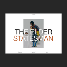 The Elder Statesman design exploration project. Un proyecto de Diseño, UX / UI, Consultoría creativa, Marketing, Diseño Web, Creatividad y Gestión del Portafolio de domagoj.babic53 - 27.03.2023