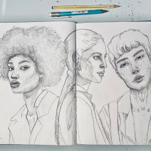 Mi proyecto del curso: Sketchbook de retrato: explora el rostro humano. Esboçado, Desenho, Desenho de retrato, Desenho artístico, e Sketchbook projeto de tesandwhite - 24.03.2023