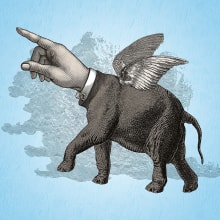 Flying Elephand. Ilustração tradicional, e Colagem projeto de Pepetto - 15.08.2021