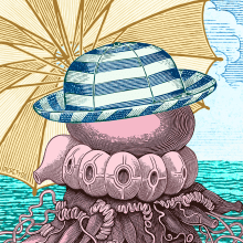 Summer Promenade. Ilustração tradicional, Colagem e Ilustração digital projeto de Pepetto - 28.04.2016