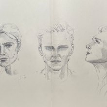 My project for course: Portrait Sketchbooking: Explore the Human Face. Esboçado, Desenho, Desenho de retrato, Desenho artístico, e Sketchbook projeto de Jiena - 07.04.2023