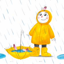 Bajo la lluvia. Un proyecto de Ilustración tradicional, Ilustración infantil e Ilustración editorial de Beatriz Hernández Moreno - 11.04.2023