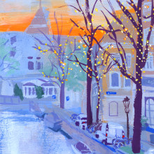 Hello Amsterdam, a Gouache Project. Traditional illustration, Painting, and Gouache Painting project by baviguier - 04.12.2023