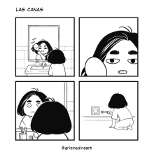 Las canas - Tira cómica. Traditional illustration, Comic, Creativit, Drawing, Digital Illustration, and Graphic Humor project by Gris Medina - 04.14.2023