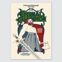 Eternal Champion / Poster oficial Pyrenean Warriors / Maldo illustration + Branca Studio. Un proyecto de Diseño, Ilustración tradicional y Diseño de carteles de Maldo illustration - 25.04.2023